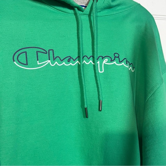 Champion Pullover Hoodie Spell Out Fuchsia Green Men’s Size Large - Picture 3 of 6